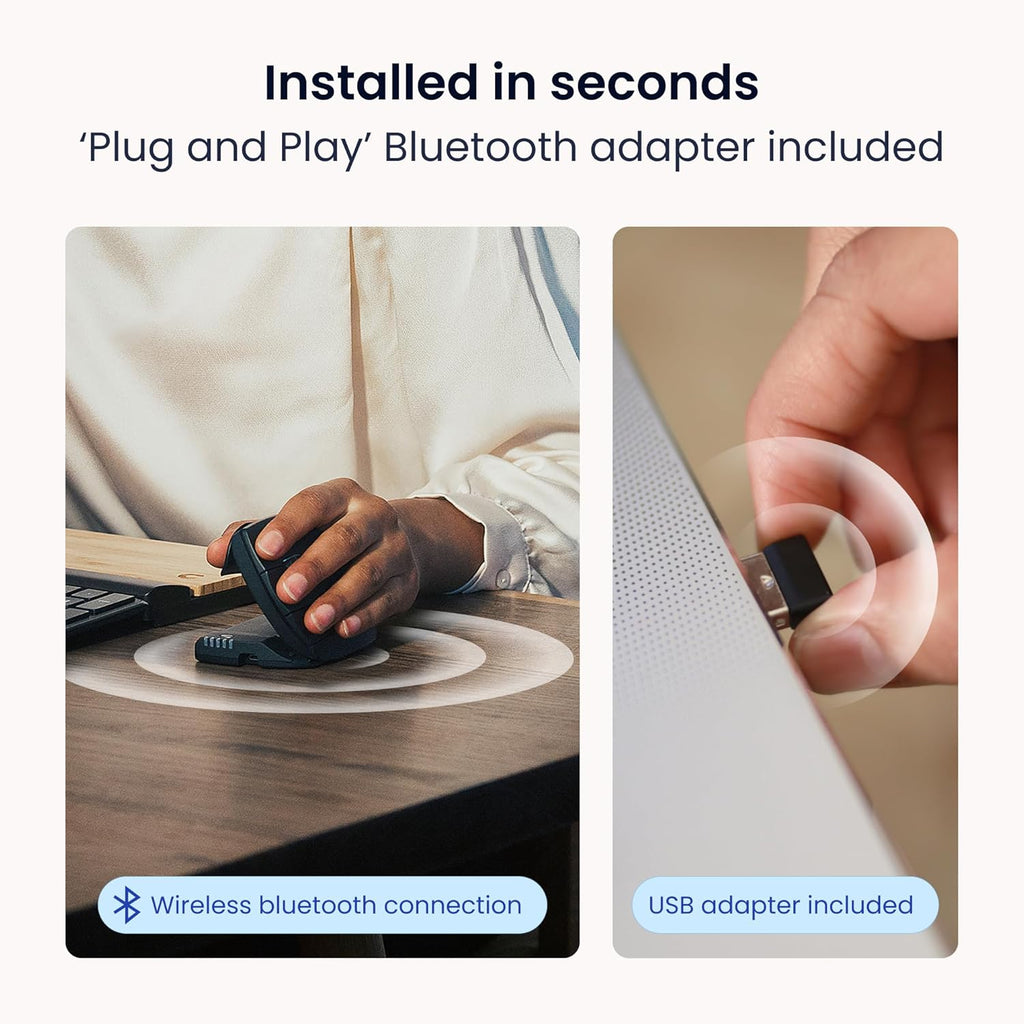 Contour Unimouse Ergonomic Vertical Mouse for Left Hand – Adjustable 35°-70° Angle, Customizable Thumb Rest, Rechargeable Battery, 6 Programmable Buttons, All Day Comfort and Pain Relief