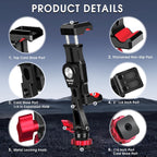 Manbily Phone Tripod Mount, Metal Smartphone Mount Adapter Camera Hot Shoe Mount, 360° Swivel 180° Flip Adjustable Phone Holder for Microphone LED Light（SP-09