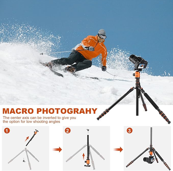 80/85 inches Heavy Duty Tripod for Camera and Phone, 85" Camera Monopod Tripods, DSLR Binoculars Spotting Scope Camcorders Video Tripod Stand, 360 Degree Ball Head, 35 lbs Loads