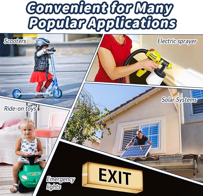 12V 6Ah LiFePO4 Lithium Battery, Deep 2000+ Rechargeable Cycle, Low Self-Discharge and Light Weight, Perfect for Kid Camper, Lights and Solar System Application