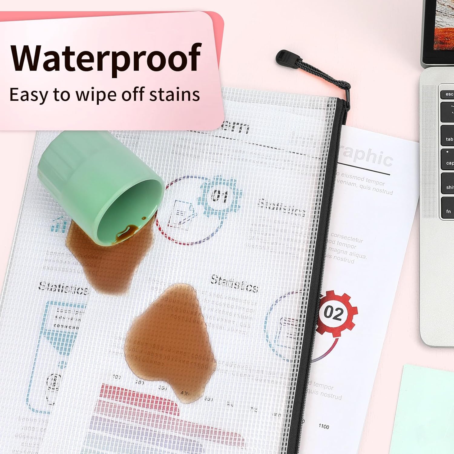 Umriox Zipper Pencil Pouches, 9.2 x 4.7 in (Black, 12 Pack), Pencil Pouches Bulk, Clear Pencil Pouch for Office Supplies Cosmetics Travel Accessories