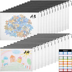 24pcs A4 Mesh Zipper Pouch File Bags, 12pcs Large A3 and 12pcs Letter A4,Black Reusable Zipper Bags for Organizing Storage, Waterproof Puzzle Bag, Board Game Storage and School Office Supplies