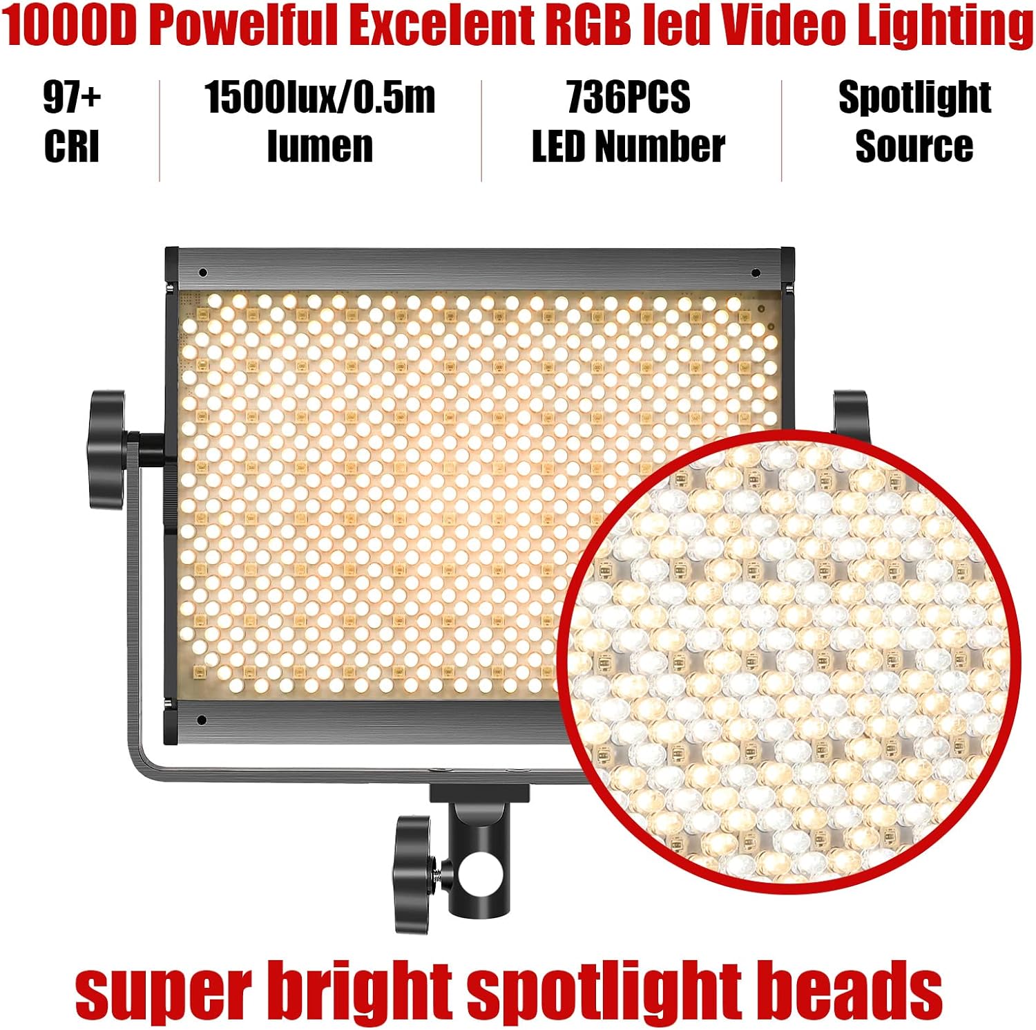 GVM RGB LED Video Light, 800D Studio Light with APP Control Lighting Kit Photography Light 1 Pack with 8 Kinds Scene Lights, 3200-5600K CRI 97 LED Panel Light for YouTube Studio, Video, Portrait