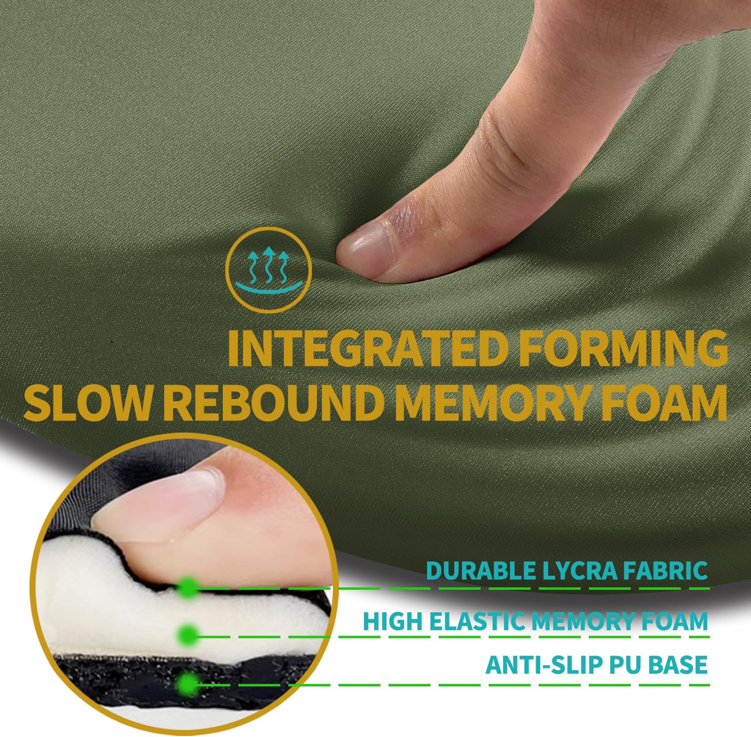 Hokafenle Ergonomic Mouse Pad Wrist Support with Stepped-Wedge Design, Wrist Rest Pain Relief Mousepad Filled with Memory Foam, Carpal Tunnel Mousepad for Wireless Mouse(12x8 inch, Dark Green)