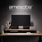 White Oak Dual‑Tier Ergonomic Desk Setup – Modern Wooden Monitor Stand & Workspace Riser, Home Office & Minimalist Aesthetic (White Oak, Large)