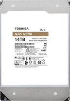 Toshiba N300 PRO 14TB Large-Sized Business NAS (up to 24 bays) 3.5-Inch Internal Hard Drive - Up to 300 TB/year Workload Rate CMR SATA 6 GB/s 7200 RPM 512 MB Cache - HDWG51EXZSTB