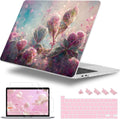 Case for MacBook Pro 13 inch with/Without Touch Bar (2016-2022, M2 A2338 M1 A2289 A2251 A2159 A1989 A1706 A1708), Hard Shell + Keyboard Cover + Dust Plug - Flowers