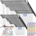 25pcs Multisize Mesh Zipper Pouch Bags, Waterproof Zipper Bag, 8 Sizes Waterproof Plastic Document Pouch, Bags for Travel Storage, Office Supply and Home Organize