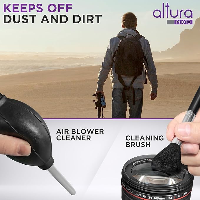 Altura Photo Professional Cleaning Kit for DSLR Cameras and Sensitive Electronics Bundle with 2oz Altura Photo Spray Lens and LCD Cleaner - Camera Accessories & Photography Accessories
