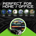 GearIt 24-Pack, Cat5e Ethernet Patch Cable 10 Feet - Snagless RJ45 Computer LAN Network Cord, Black