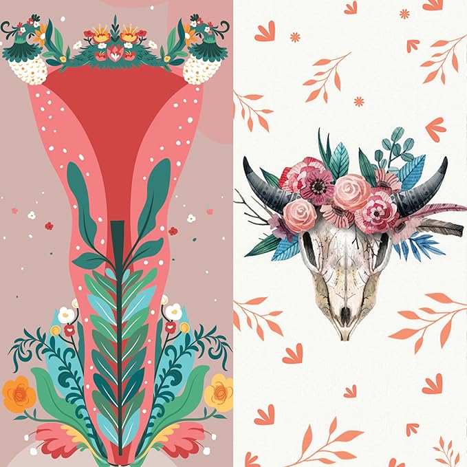 Phone Grip Strap - Reversible Finger Holder for Phone Back, Customizable Anti-Slip Design, Wireless Charging Compatible Detachable Holder for iPhone - Boho Bouquet