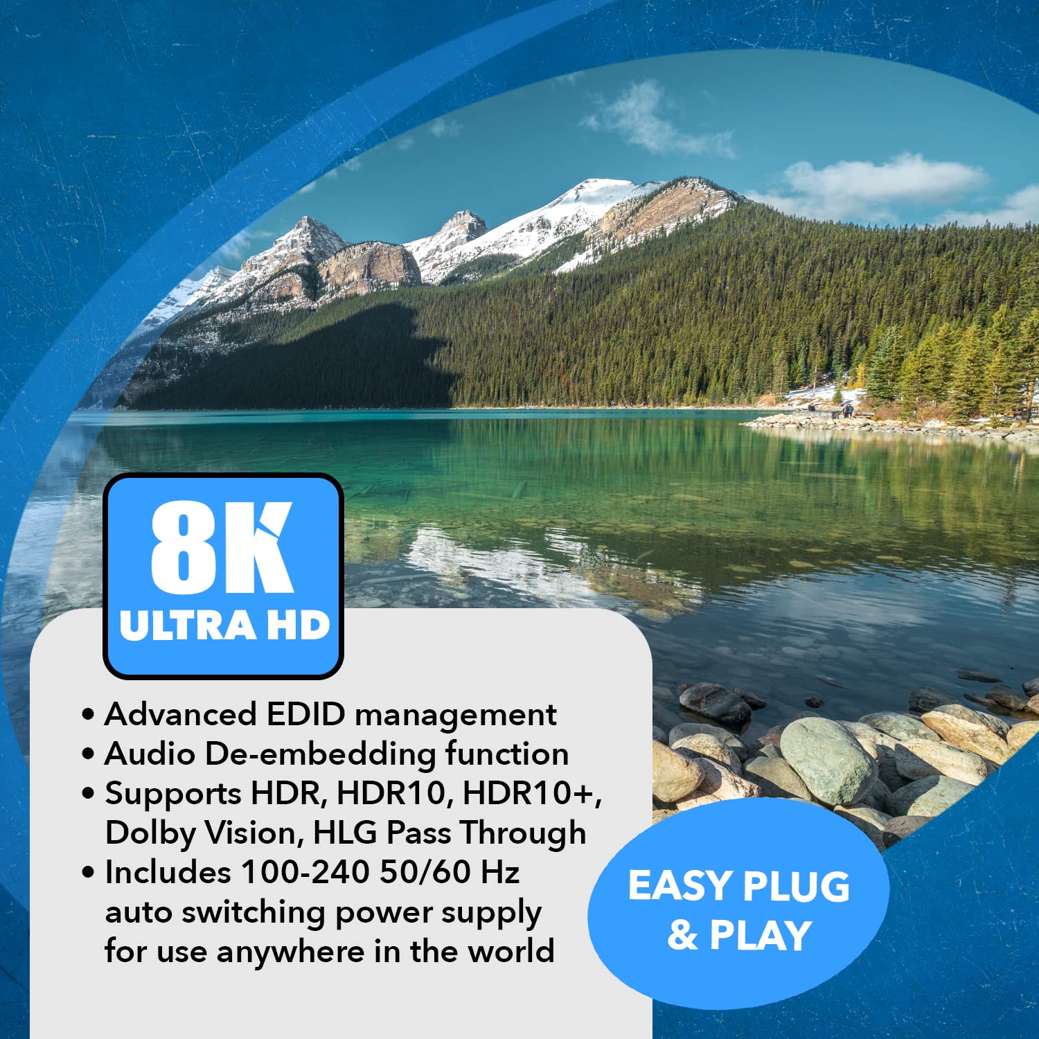 OREI 8K HDMI 2.1 Switch 4K@120hz Switcher 2 in 1 Out, with Audio Extraction 48Gbps Bandwidth, Ideal for Gaming and Streaming (BK-21A)