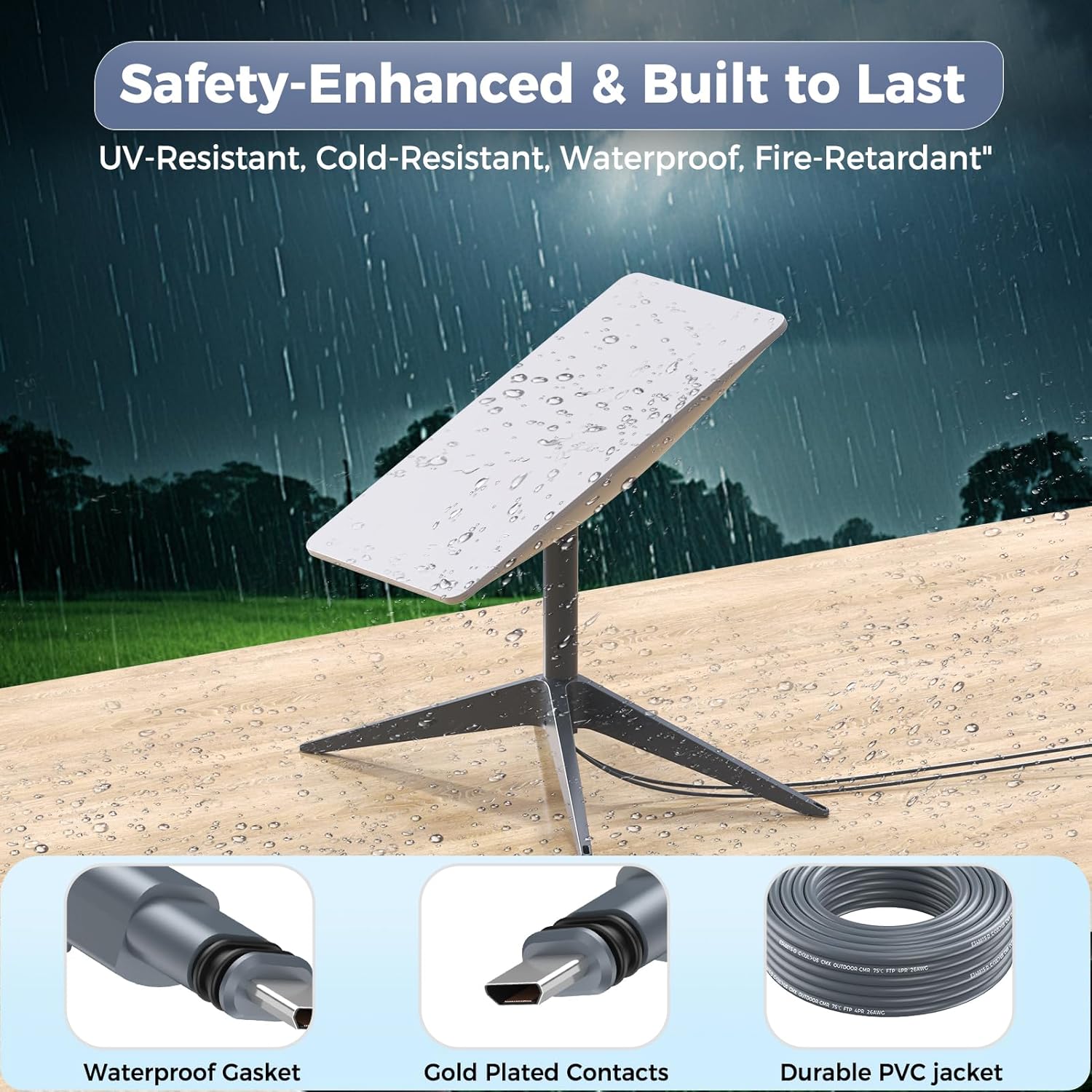 for Starlink Gen 2 Cable 33FT, Waterproof Replacement Cable for Starlink Gen 2 Standard Kit, Fast & Stable Starlink Ethernet Cord V2