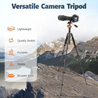 Camera Tripod, 81" Heavy Duty Aluminum Tripod for DSLR/Camera/Smartphone - with Handle, Converts to Monopod, Holds 35lbs