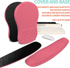 2-in-1 Ergonomic Set, Wave Rise Keyboard Wrist Rest and Massage Bulge Slope Mouse Pad Wrist Support, Cushion Memory Foam Integrated to Relieve Wrist Pain, Muskmelon Pink