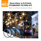 K&F CONCEPT 72mm Star Filters Kit (3pcs) 4 Points 6 Points 8 Points Cross Screen Starburst Filters Set -18 Layer Coating Ultra Slim Optical Glass Camera Lens Filter with 3 Cleaning Cloth