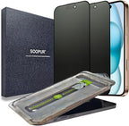 2 Pack Matte Privacy Screen Protector for iPhone 15 Plus/16 Plus, [Auto-Dust Removal and Auto-Alignment] Anti-Spy Anti-Glare Anti-Fingerprint Tempered Glass Film, Smooth & Sensitive Touch