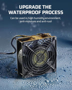 DEWENWILS 120V AC Fan, Waterproof Exhaust Fan 120mm, 18W 2850RPM 90CFM, DIY Cooling Fan for Refrigerator, Computer Case, Compressor Engine, Generator, UL Listed