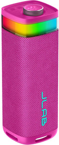JLab JBuds Party Portable Bluetooth Speaker, 2 Full-Range Drivers + 2 Passive Woofers, IP56 Waterproof, 12 Hours Playtime, Connect Multiple Speakers, Custom Sound + RGB Lighting via App, Pink