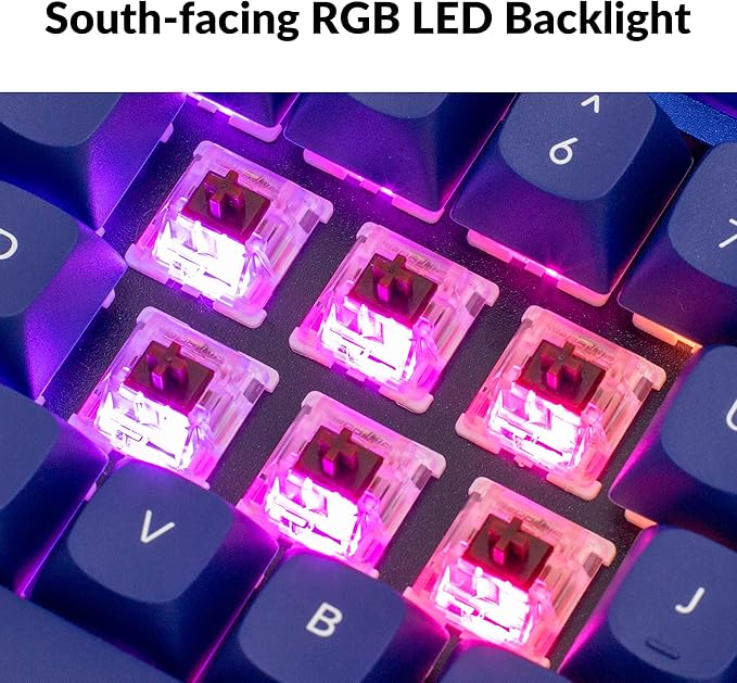 Keychron Q3 RGB Tenkeyless Layout 87-Key QMK/VIA Programmable Macro Hot-swappable Wired Custom Mechanical Keyboard with Gateron G Pro Red Switch Double Gasket Compatible with Mac Windows Linux(Blue)