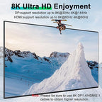 KVM Switch 3 Monitors 3 Computers 8K@60Hz, MLEEDA HDMI + 2* Displayport Triple Monitor KVM Switch,3 Monitor KVM with 4 USB 3.0 Ports for Keyboard Mouse Printer, Wired Remote and Power Adapter Included