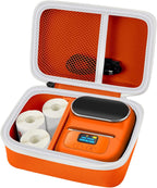 Case Compatible with Phomemo M110 Label Maker - Portable Mini Bluetooth Thermal Label Maker Carrying Storage Bag for Printer Labels, USB Cable and Accessories (Box Only) - Orange