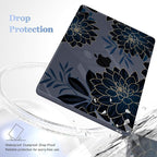 Case for MacBook Air 15 Inch 2025 2024 2023 Release M4 A3241 M3 A3114 M2 A2941, Hard Shell with Screen Protector & Keyboard Cover, Compatible with Touch ID, Flower Dahlia