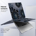Case for MacBook Air 15 Inch 2025 2024 2023 Release M4 A3241 M3 A3114 M2 A2941, Hard Shell with Screen Protector & Keyboard Cover, Compatible with Touch ID, Flower Dahlia