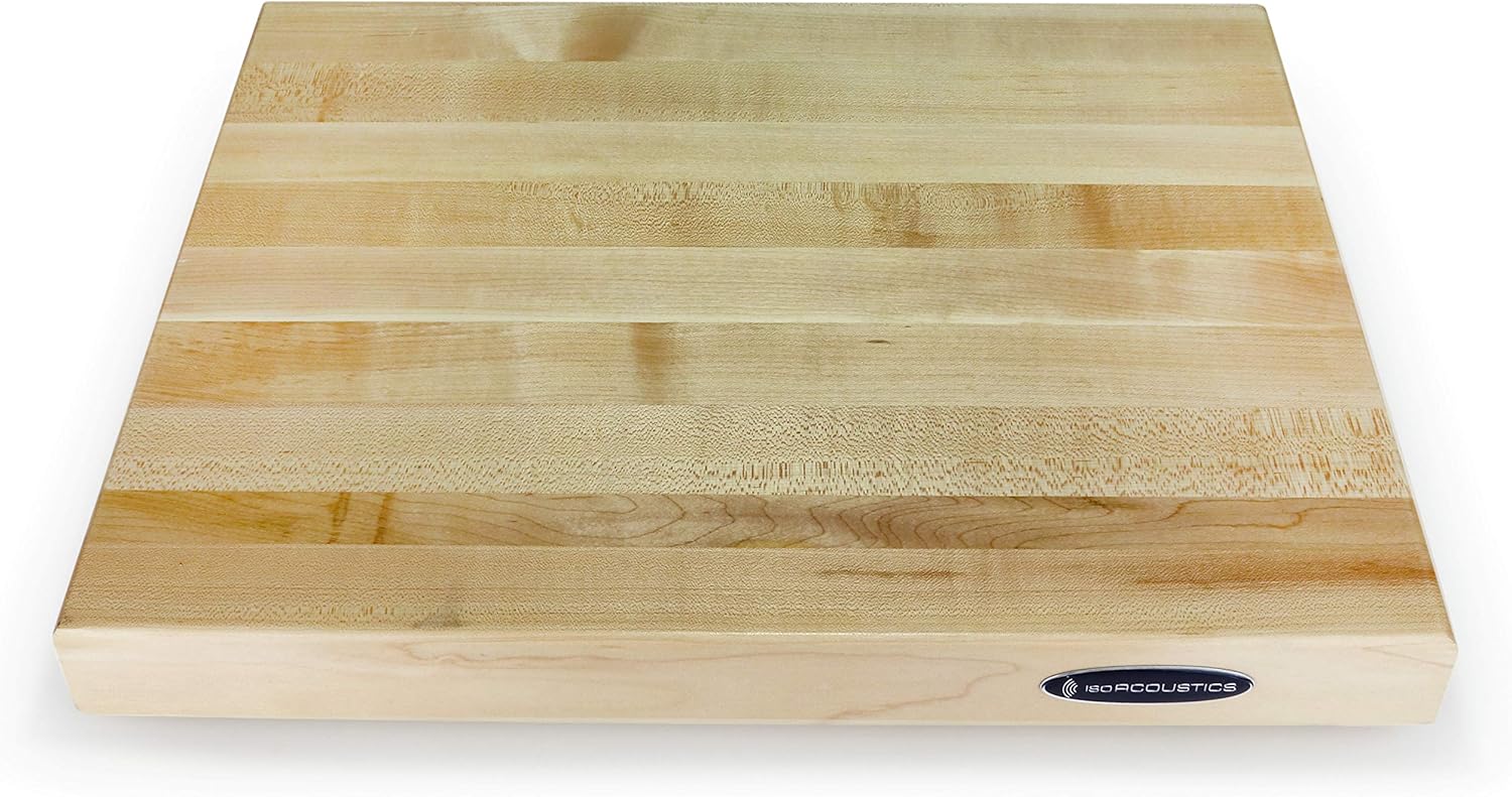IsoAcoustics Delos Turntable Isolation Butcher Block Series: 1815M1 (18" W x 15" D x 1.75" H) Maple