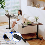 FLEXISPOT Adjustable C Table with Wheels, Mobile Snack Side End Table Sofa Couch Bedside Table Laptop Rolling Cart TV Tray Night Stand for Small Space Side Table(31.5" W x 17.7" D,Rustic Brown)