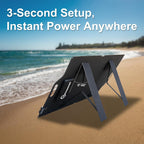 100W 22V ETFE Folding Portable Solar Panel, IP67 Waterproof Foldable 24% High Efficiency, QC3.0 USB-A &Type-C Output,-Light Solar Charger for Power Station RV Camping Off Grid