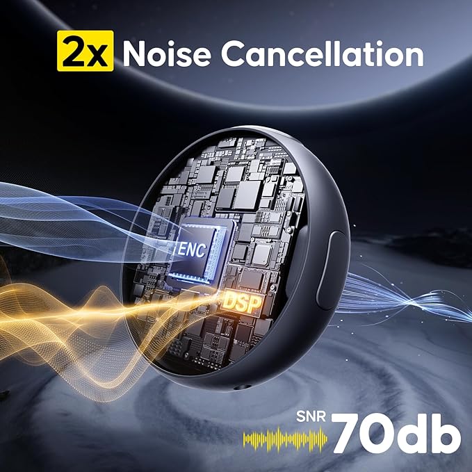 Wireless Lavalier Microphone for iPhone Android, 2in1 Magnetic & Clamp Lapel, Banxye Ultra-light 1 Click Noise Cancelling Studio Sound, Lapel Mic for Video Recording, Streaming, Youtube, Tiktok, Beige