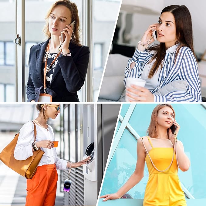 Universal Phone Lanyard With Adjustable Crossbody Neck Strap and Wristlet, 2 Lobster Clips, Tether Patches and Phone Straps (Pink, 2 Pack)