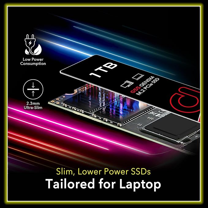 Addlink G55 1TB PCIe 5.0 Gen5 NVMe M.2 SSD- Up to 10,200 MB/s - PC Gaming Upgrade, Photography, Video Editing & Design - Gen5x4 Internal Solid State Drive (ad1TBG55M2P)