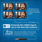 OREI 1x4 HDMI Extender Splitter Multiple Over Single Cable CAT6/7 1080P with IR Remote EDID Management - Up to 165 Ft - Loop Out - Low Latency - Full Support