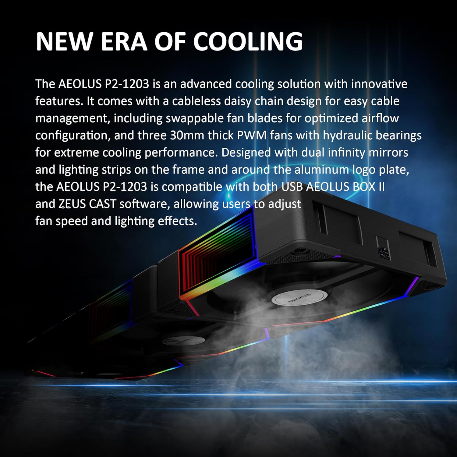 GAMDIAS AEOLUS P2-1203 120mm ARGB PWM Fan (3 Pack, no Hub), Include Reverse Fan Blade x3 & Controller, ARGB Sync, Easy Installation & Cabless Daisy-Chain Design, Silent Operation, Up to 2400RPM, Black