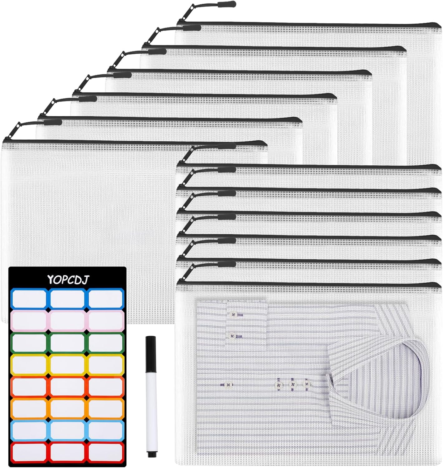 12pcs Mesh Zipper Pouch Bags, A3 Puzzle Bag for Organizing, File Bags Storage Bag, Board Games and Office Supplies