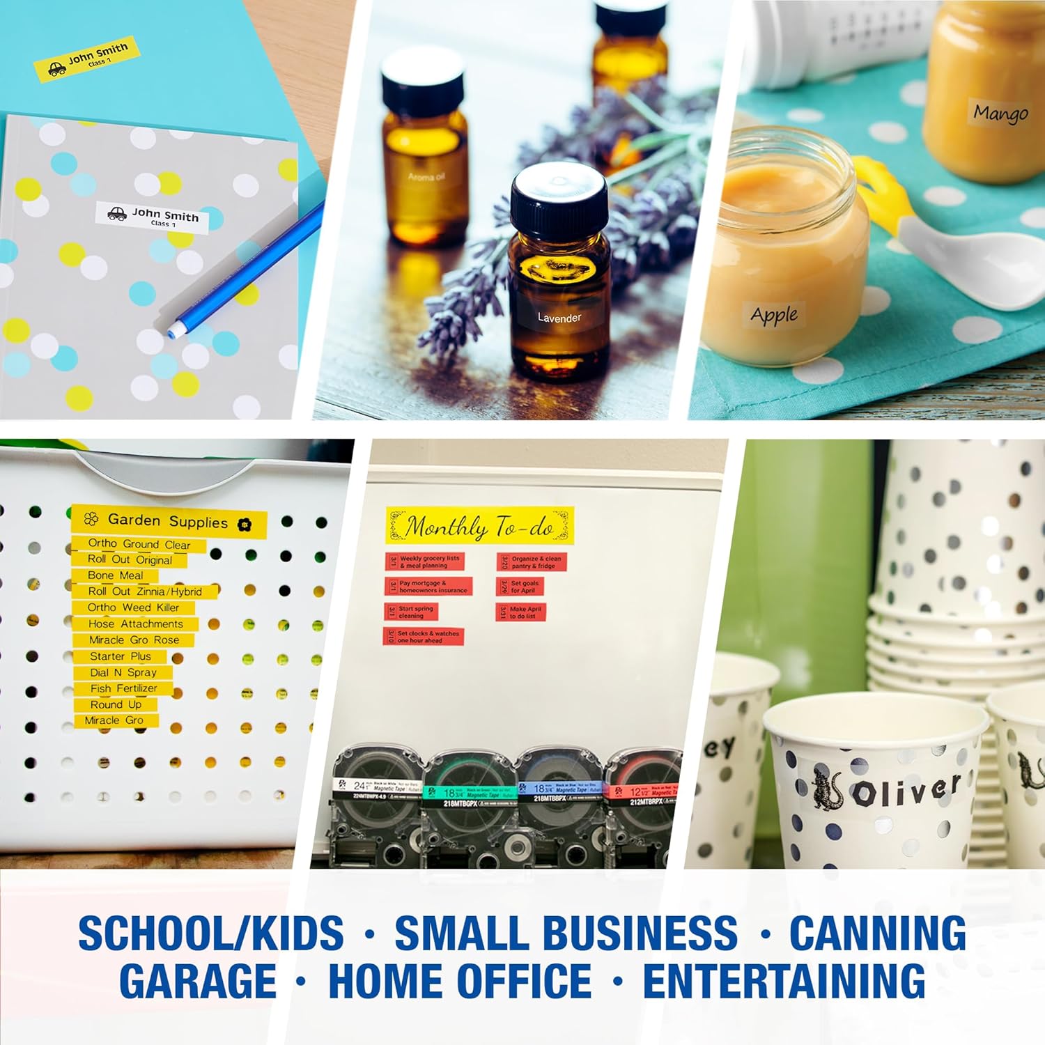 LABELWORKS Epson LW-C410PX Portable Bluetooth Label Machine Printer for Home and Office – Efficient, Create Sticker Labels for Crafts and Organization, Designer Tape Supported, App Compatible