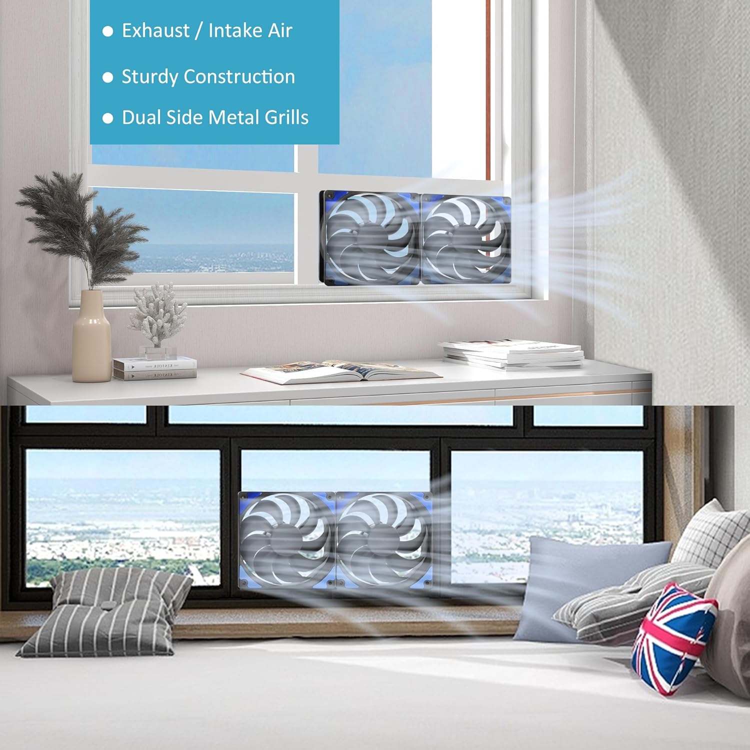 240mm Adjustable Computer PC Vent Fan 3-12V Speed Controller for Chicken Coop Rack Space Window Wall Cabinet Server Mining Rig Exhaust Cooling