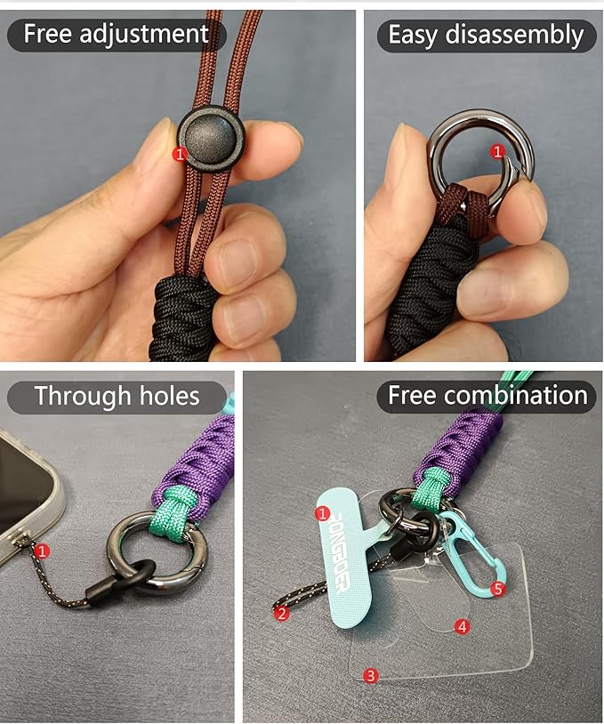 Cell Phone Lanyard Wrist Strap,Key Lanyard for Women,Phone Charms Strap,Short Wrist Lanyard for Keys,Keychain Lanyard (Coffee Black)