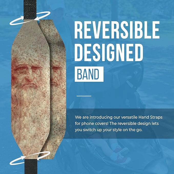 Customizable Universal Phone Grip Strap| Pack of 2| Reversible Phone Hand Strap for Phone Cases As Phone Loop Holder| Secure Handling by Comfortable Phone Strap - Leonardo Da Vinci