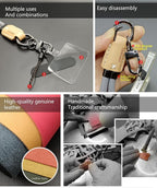 Handmade Cowhide Leather Phone Wrist Strap,Universal Adjustable Key Lanyard,Stylish Wristlet Keychains for Women&Men