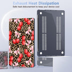 Case for MacBook Pro 13 inch with/Without Touch Bar (2016-2022, M2 A2338 M1 A2289 A2251 A2159 A1989 A1706 A1708), Hard Shell + Keyboard Cover + Dust Plug, Leopard Cherry