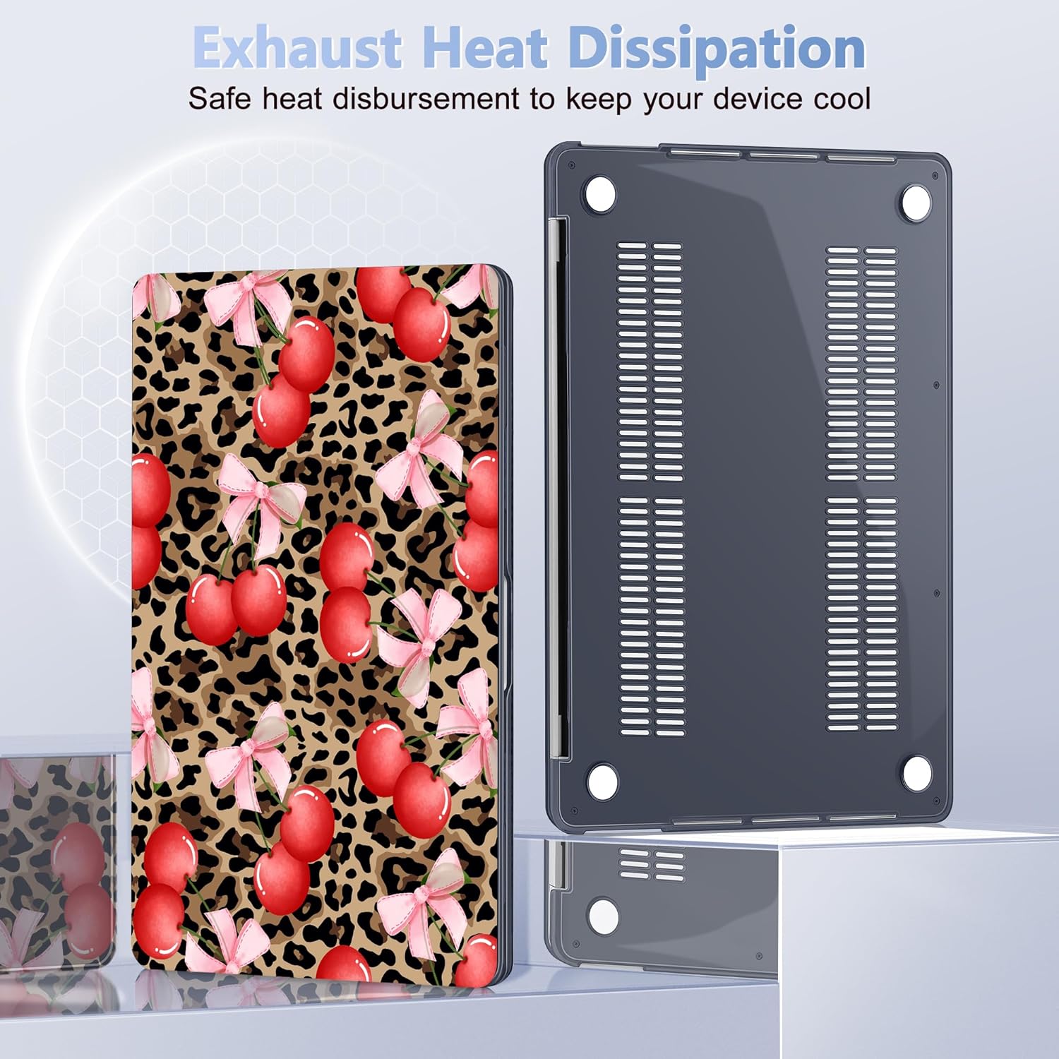Case for MacBook Pro 13 inch with/Without Touch Bar (2016-2022, M2 A2338 M1 A2289 A2251 A2159 A1989 A1706 A1708), Hard Shell + Keyboard Cover + Dust Plug, Leopard Cherry