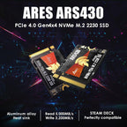 DATO M.2 2230 SSD 1TB, PCIe Gen 4x4 NVMe Internal Solid State Drive with Aluminum Heatsink, Compatible with Steam Deck, ROG Ally, Surface Pro, Mini PCs, Ultrabook, Up to 5000/3200 MB/s - ARES ARS430