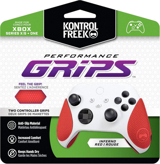 KontrolFreek Performance Grips for Xbox One and Xbox Series X Controller (Inferno Red)