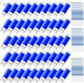 Hoteam 50 Pack USB 2.0 Flash Drives Bulk Blue Portable Thumb Drive with Hat USB Sticks Bulk with 50 Pcs Lanyards for Data Storage File Sharing Commercial Gift(256MB)