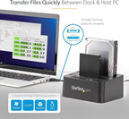 StarTech.com Standalone Hard Drive Duplicator, External Dual Bay USB 3.0 (5 Gbps) / eSATA to 2.5/3.5" SATA III HDD/SSD Cloner/Copier, Hard Disk Docking Station, Cloning/Recovery (SDOCK2U33RE),Black