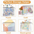 18pcs Mesh Zipper Pouch Puzzle Storage Bags A3 17x12 Inches Large File Bags Black Reusable Zipper Pouches for Organizing, Classroom Board Game Organization