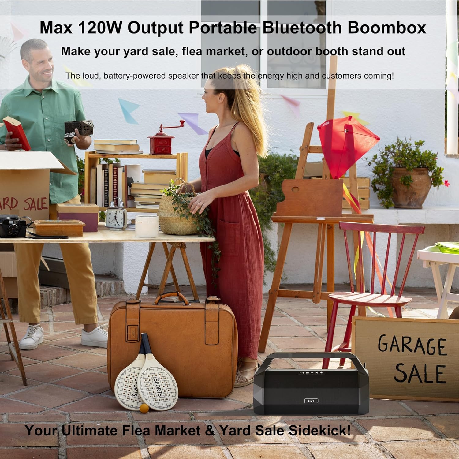 Portable Waterproof Speaker Bluetooth 5.3, Rugged 120W Loud Outdoor Boombox for Beach Pool Parties, Punchy Bass, TWS Stereo, 30 Hours Playtime, Ideal for Job Sites